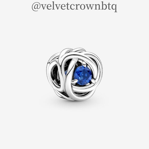 Pandora September Blue Eternity Circle Charm - Picture 1 of 5